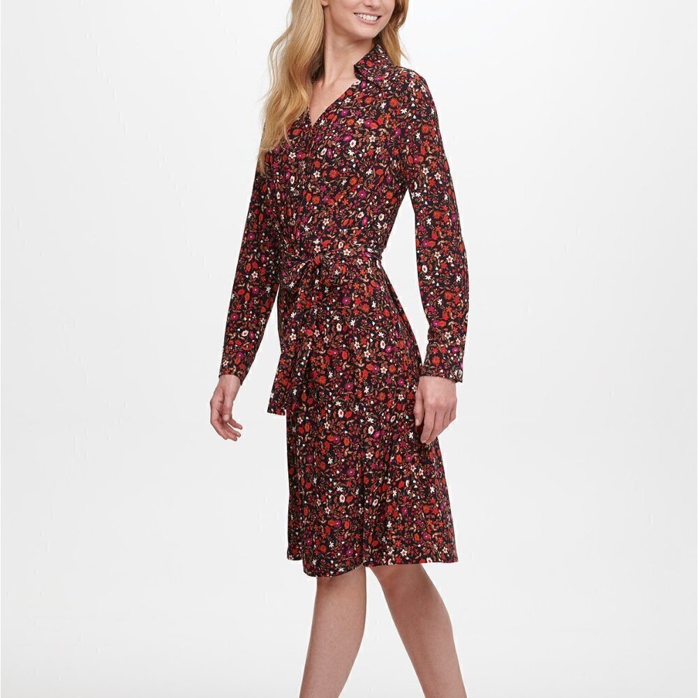 Tommy Hilfiger Womens Ditsy Floral Print Shirtdress Plus Size 22W